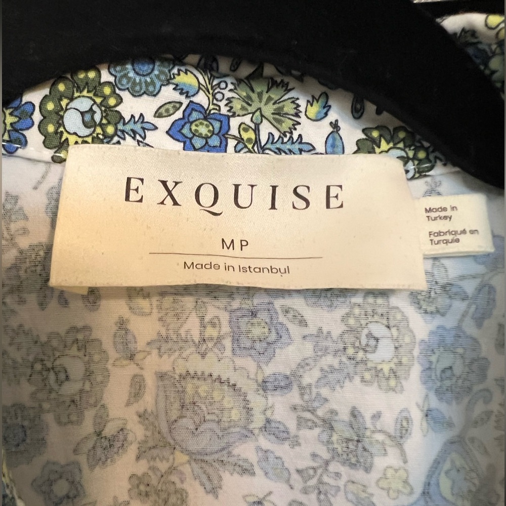 Exquise x Anthropologie Tobie Mini Shirt Dress in Multi-Floral, Size M (Petite) - Picture 8 of 12